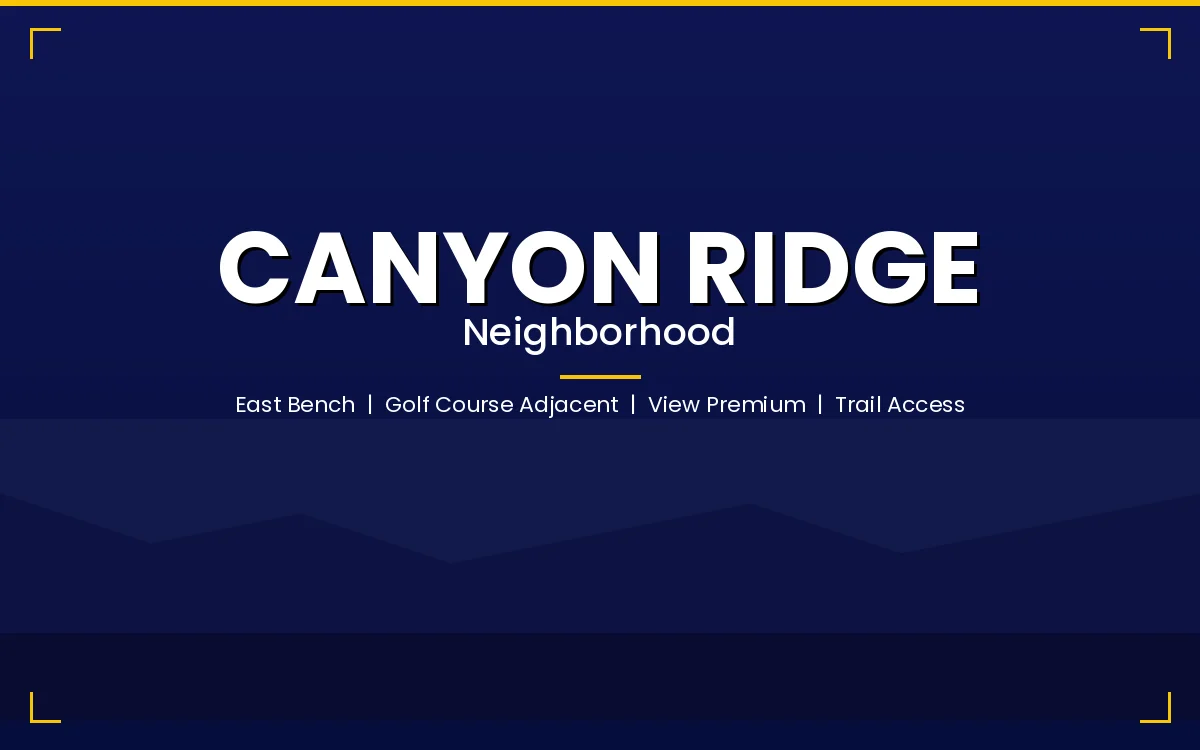 Canyon Ridge neighborhood on the east bench of Cedar City adjacent to Cedar Ridge Golf Course with view premium and trail access
