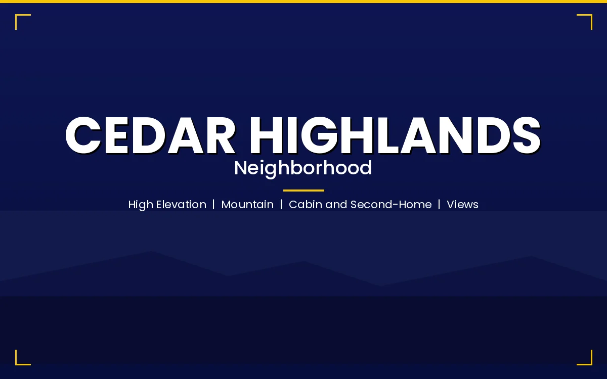 Cedar Highlands neighborhood near Cedar City at high elevation with mountain cabin and second-home properties