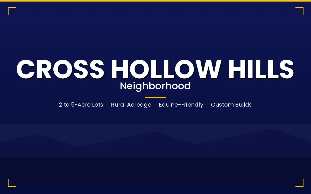 Cross Hollow Hills neighborhood in Cedar City with 2 to 5-acre rural lots, equine-friendly zoning, and custom builds
