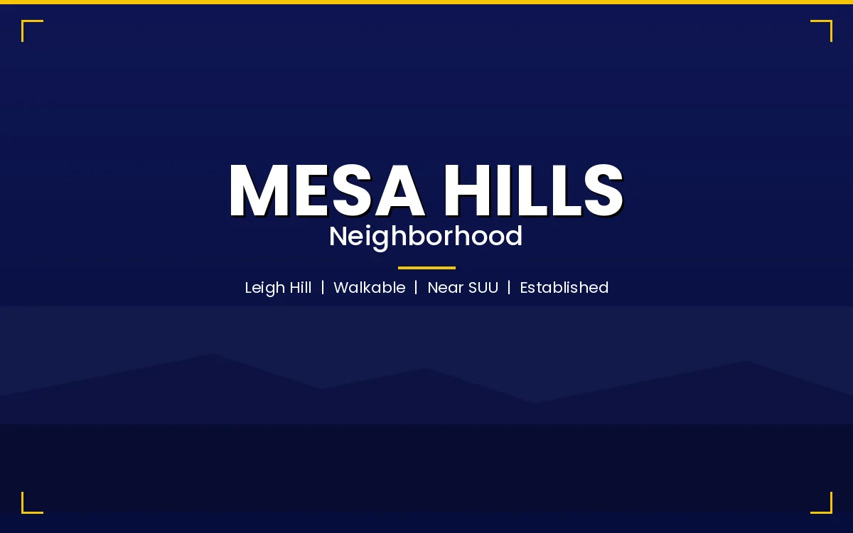 Mesa Hills neighborhood in Cedar City on Leigh Hill with walkable access to amenities near SUU