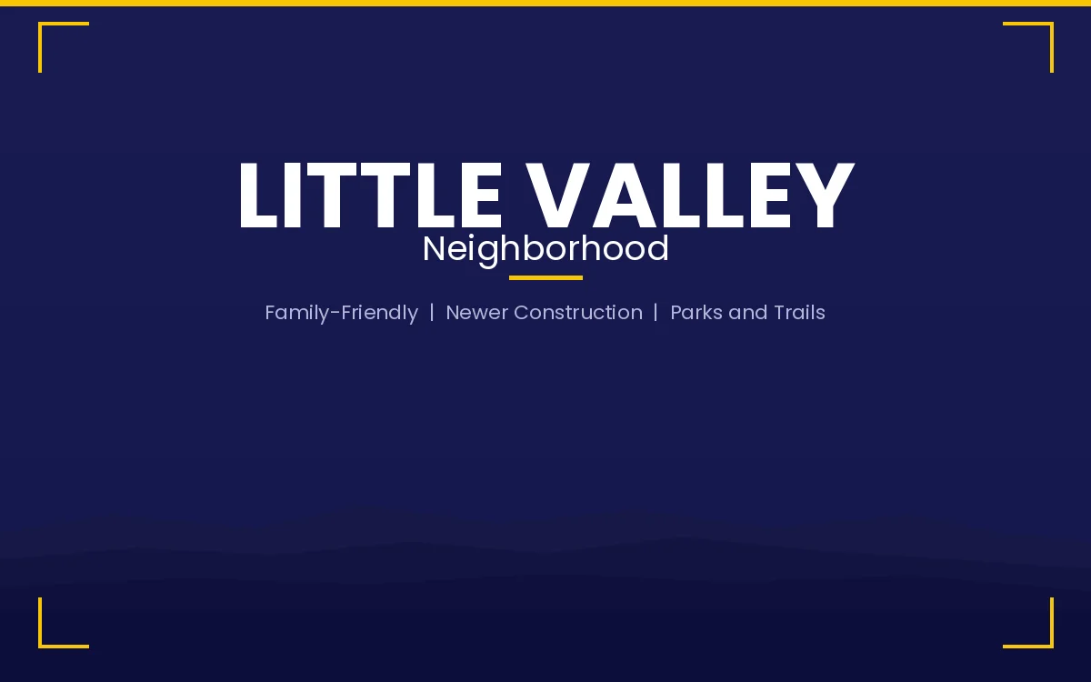 Little Valley neighborhood in St. George featuring newer construction, parks, and trails near Desert Hills High School